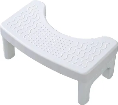 Produktbild von Toilettenhocker,Kackhocker für Erwachsene und Kinder,39x22x16 cm,Kunststoff,Tragfähigkeit 100 kg,mit rutschfesten Füßen,weiß