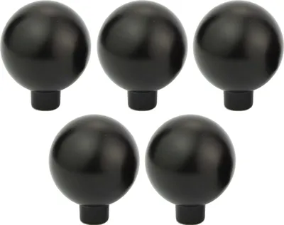 Produktbild von Natural Goods Berlin Möbelgriff BALL, Möbelknopf, Schrankgriff, Knauf für Schublade und Tür, Schwarz, 5 Stück