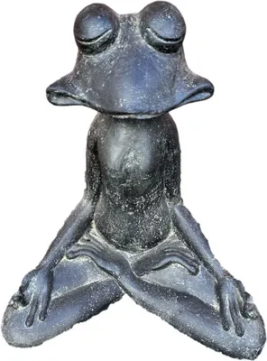 Produktbild von Frosch Meditation aus Steinguss perfekt für den Garten die Terrasse oder den Vorgarten ist Frostfest Witterungsbeständig und Neu 52cm H, KA-BR-MF-52