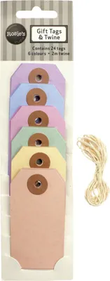 Produktbild von Glorex Geschenk-Anhänger Karton 9 x 4cm, 6 Farben x 4 Stück