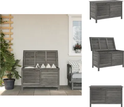 Productafbeelding van vidaXL Tuinkist, antraciet, 99x49,5x58,5 cm, massief grenenhout - Tuinkisten