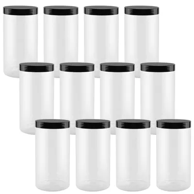 Vorratsdosen 1000 ml, transparent, rund, 12 Stück