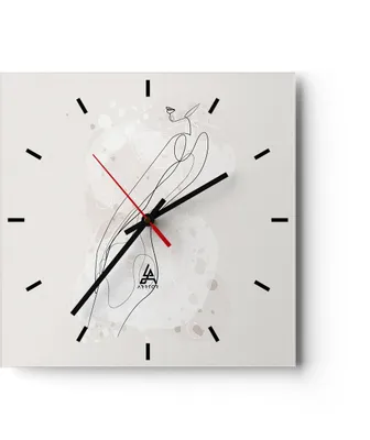 Produktbild von Wanduhr - Quadrat - Glasuhr - Minimalismus Körper Frauen - 40x40cm - Schleichendes Uhrwerk - Lautlos - zum Aufhängen bereit - Dekoration Modern - Wanddekoration aus Glas - C3AC40x40-4831