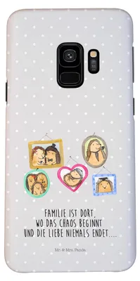 Produktbild von Mr. & Mrs. Panda Samsung Galaxy S9 Handyhülle Igel Familie - Grau Pastell - Geschenk, Bilder, Hülle, Liebe, Handy Schutzhülle, Mama, Case, Muttertag, Cover