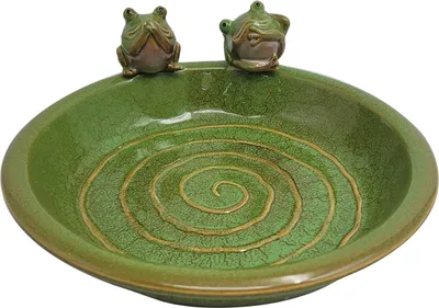 Produktbild von Dehner Natura Premium Vogeltränke Manaus, Ø 28.4 cm, Höhe 11 cm, Steinzeug, grün