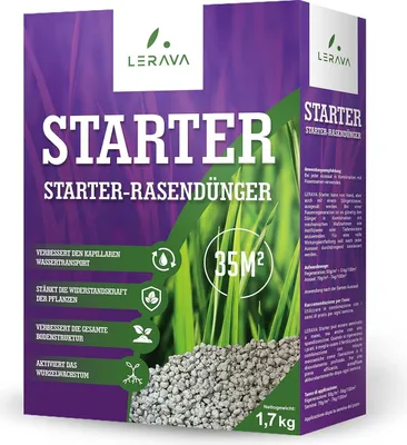 Obrázok produktu pre LERAVA STARTER štartovacie hnojivo na trávnik - Aktivuje rast koreňov - ideálne v kombinácii s trávnikovým osivom - 35m²