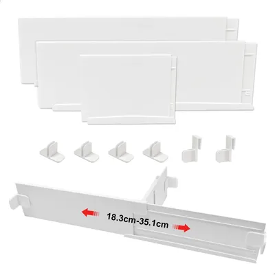Schubladenteiler verstellbar, 3 Stück, 18-35 cm, für Küche & Büro
