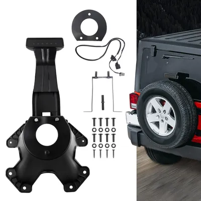 Immagine prodotto di Porta ruota di scorta DKMGHT, supporto per pneumatici, compatibile con Jeep Wrangler JK dal 2007 al 2018