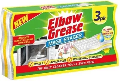 Immagine prodotto di Elbow Grease | Spugna detergente confezione da 3 - Per molte superfici - Senza sostanze chimiche - Efficace rimozione delle macchie