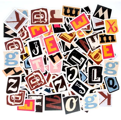 104 Vintage Buchstabenaufkleber, selbstklebend, 2-4 cm, für DIY