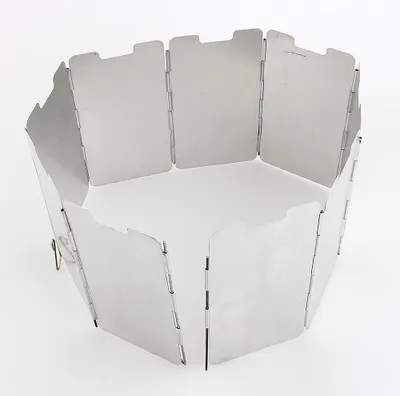 Produktbild von 9 Platten Survival Faltbarer Herd Gasherd Windschutz Metall Camping Windschutzscheibe