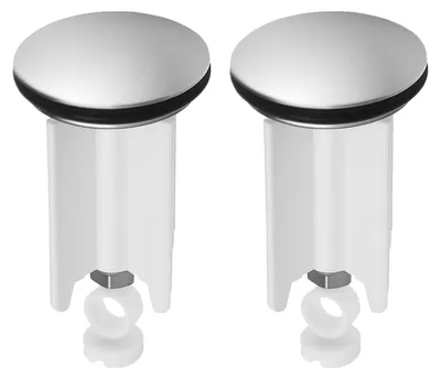 Produktbild von Set mit 2 Abflussstopfen, Waschbeckenstopfen, 40 mm, höhenverstellbar, universelle Waschbeckenstopfen mit Gummidichtung für Bad, Küche und Bidet.