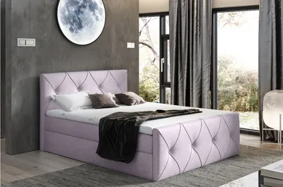 Obrázek produktu pro Kontinentální postel 140x200 CARMEN LUX - fialová + topper