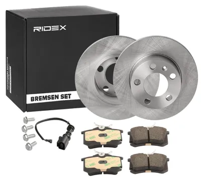 Produktbild von RIDEX Bremsenset Hinten Bremsscheiben Beläge Satz für VW Golf IV Schrägheck (1J1) 230,0mm