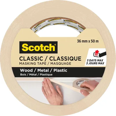 Obrázek produktu pro Scotch 2050PCW, Malířská maskovací páska, Papír, Opálení, Kov, Na bázi kaučuku, 5 dny