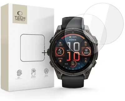 Produktbild von Tech-Protect Glas Fit+ 2er-Pack für Garmin Fenix 8 47 Mm - Klar