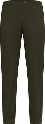 Dunkelgrüne Odlo Ascent Light Zip-Off Hose mit Reißverschlüssen an den Oberschenkeln
