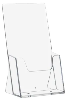 Produktbild von DIN Lang Prospektständer Hochformat (1/3 DIN A4-99x210mm) Prospekthalter Flyerhalter Flyerständer transparent