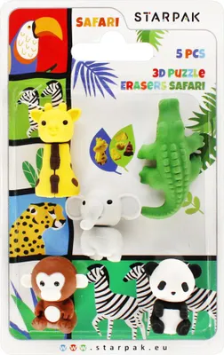 Image de Puzzle 3D gomme 5 pièces Safari