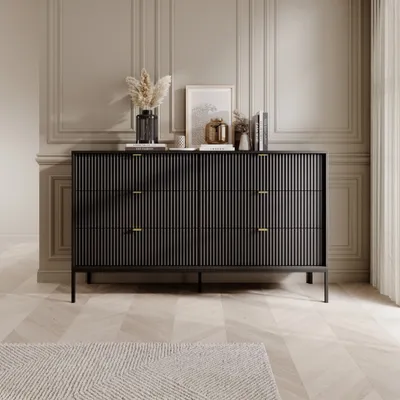 Image de Commode large avec tiroirs MISHEEL – noir