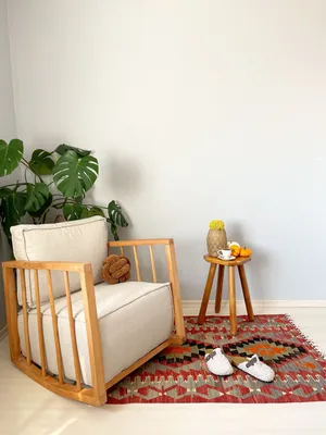 Produktbild von Hanah Home, Sallanan Teddy - White, Ohrensessel, 100 % HOLZ, Weiß, 65 x 71 x 80 cm