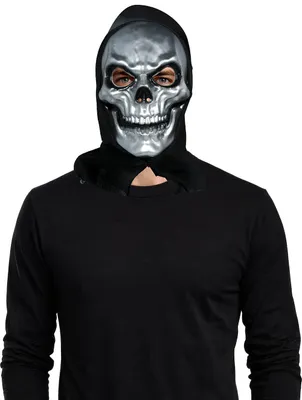 Produktbild von Maske Totenkopf mit Kapuze Halloween Horror