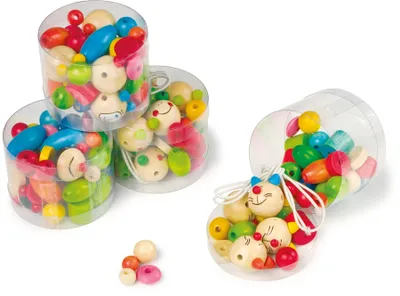 Produktbild von Small Foot 7696 Fädelspaß, mit Schnur und Zubehör, bunt, 4-teilig (1 Set)