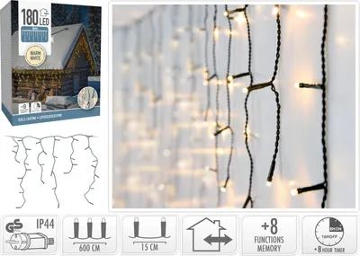Produktbild von Lichtvorhang 180 LED Timer warmweiß