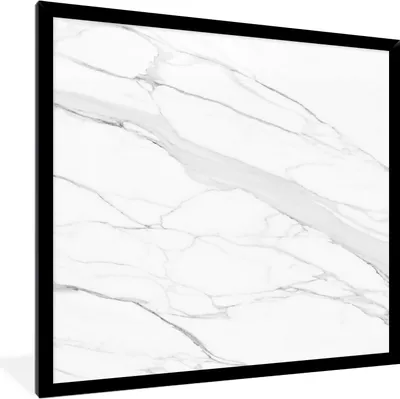 Produktbild von MuchoWow® Gerahmtes Poster Marmor - Weiß - Linie - Muster - Luxus - Marmoroptik 40x40 cm - Poster mit Schwarzem Bilderrahmen Wandposter Rahmen Foto Bilder - Mit Rahmen - Wanddekoration Schlafzimmer
