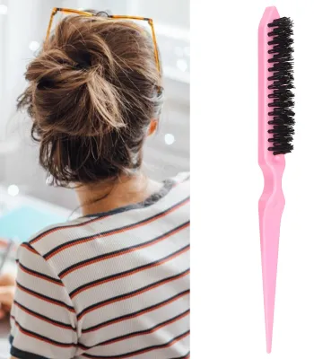 Produktbild von Kunststoffgriff Teasing-Bürste Reise Tragbares Nylon-Haar-Bart-Styling-Werkzeug (Pink)