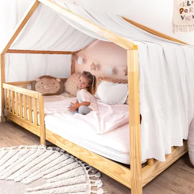 Produktbild von Hausbett Himmel 135x360 cm Weiß mit Goldapplikation - 1 Stoffbahn