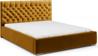 Produktbild von FEDVE Polsterbett Doppelbett Pilton Bett Bettkästen Matratze H3 180x200cm Honigfarbe (Magic Velvet 2288)