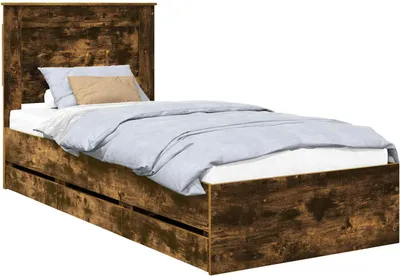 Zdjęcie produktu dla vidaXL Rama łóżka z dębu wędzonego 75 x 190 cm Drewno inżynieryjne