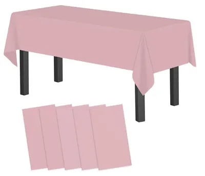 Produktbild von Einweg-Tischdecken Kunststoff Rosa 5 Stück 137x274 cm