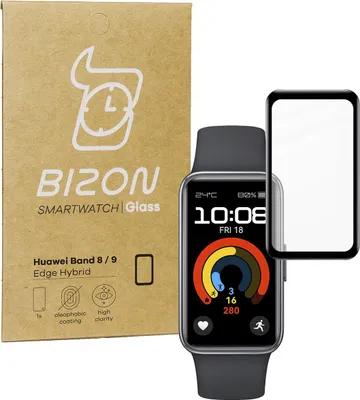 Produktbild von Bizon Hybridglas für Huawei Band 9/8, Schwarz