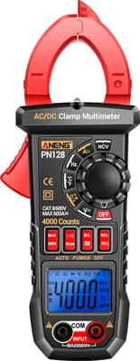 Zdjęcie produktu dla Miernik cęgowy ANENG PN128, 4000 zliczeń, prąd 600 A AC/DC, amperomierz, woltomierz, tester elektryczny, multimetr cyfrowy true RMS, narzędzie cęgowe, pomiar rezystancji, kondensatora, diody, Hz, temperatury