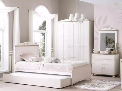 Produktbild von Holzbett Funktionsbett Ausziehbares Kinderbett Bett 120 Holz Weiß Neu
