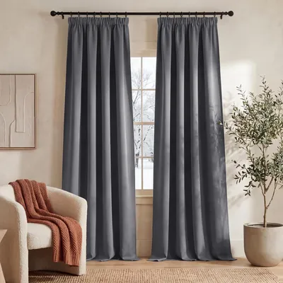 Produktbild von Verdunkelungsrollos, Set mit 2 Teilen, 140 x 220 cm, grau, mit Wärmedämmung