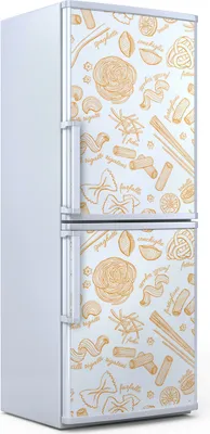 Produktbild von Kühlschrankdekoration  60x180 cm  Aufkleber auf dem Kühlschrank - gezeichnetes Nudelmuster