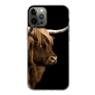 Produktbild von MuchoWow® Handyhülle Schutzhülle Hülle für iPhone 13 Pro Schottischer Highlander - Kuh - Schwarz Silikon Softcase Handy Hülle - Handy-Tasche