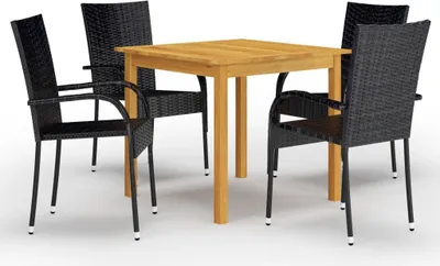 Produktbild von 5-tlg. Garten-Essgruppe Schwarz