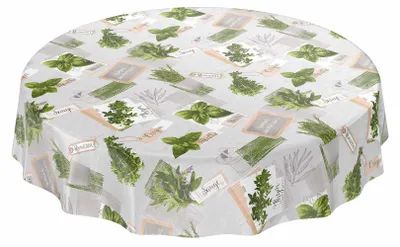 Tischdecke Wachstuch Essen Grau Robust Wasserabweisend Rund 140 cm, Ansicht 5