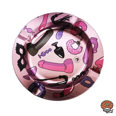 Produktbild von FIRE-FLOW Aschenbecher / Ashtray Small - Sex Toy Pattern, Metall, Ø 14 cm