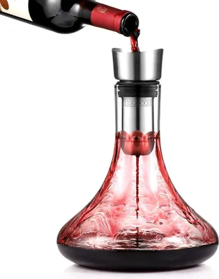 Produktbild von Weinkaraffe, Kristall, 1800 ml, mit Belüfter und Filter, tropffrei, für Küche