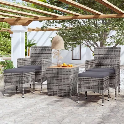 Image de Ensemble de table et chaises pour jardin - Mobilier de jardin - Banc d'extérieur - Mobilier d'extérieur - Ensemble de jardin 5 pièces - Métal avec revêtement par poudre