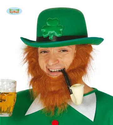 Produktbild von St Patricks Glücksbringer Hut Kobold Design Grün Kleeblatt Party Kopfbedeckung Festlich Irland Feier Accessoire Magischer Charme Kostüm Zubehör, Farbe: Grün