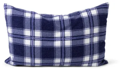 Produktbild von Zirbenkissen 30x20cm, Flanell Karo-blau + Bio Inlett natur - Zirbenholzspäne im Zirbenholzkissen