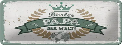 Produktbild von Blechschild  Bester Papa der Welt, 27 x 10 cm, Blechschilder