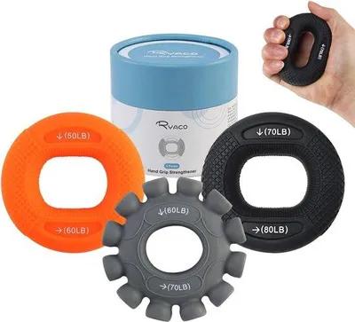 Produktbild von Famanu Handtrainer 3 in 1 - Silikon Handgrifftrainer für Muskeltraining