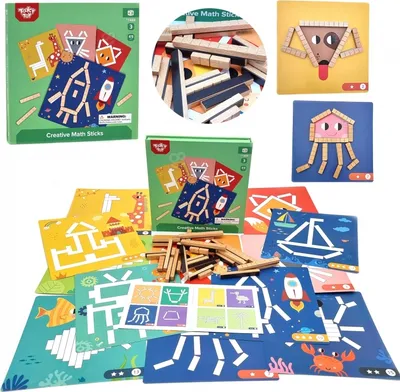 Obrázok produktu pre Tooky Toy Puzzle Logická hra Puzzle Magnetické bloky pre deti 49 ks.